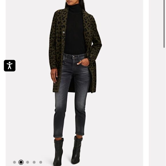 NWT HARRIS WHARF LONDON
Cocoon Leopard Printed Boiled Cotton Coat Green Small - Picture 11 of 15